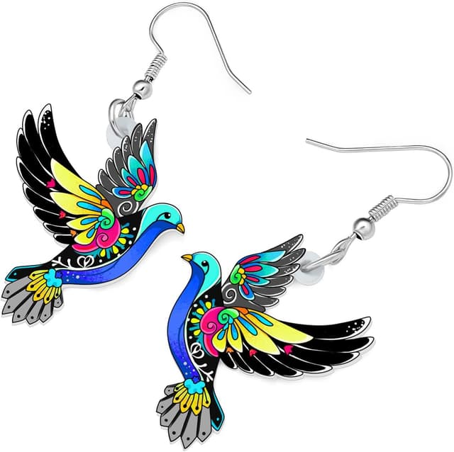 Detalle 1 de YAYAKO aretes paloma acrílico ligero