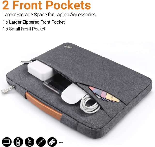 Detalle 2 de TECOOL 15.6-inch laptop sleeve with handle