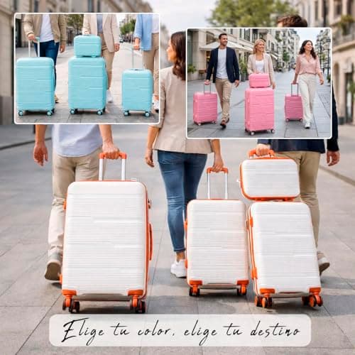 Thumbnail 6 de MERCURY TEXTIL juego de 4 maletas de viaje (cabina, mediana y grande) con neceser en polipropileno negro