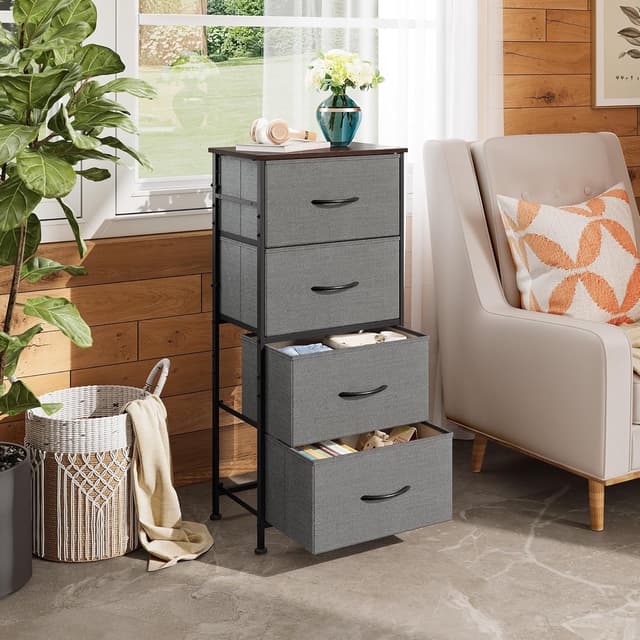 Detalle 2 de WLIVE dresser with 4 drawers storage tower