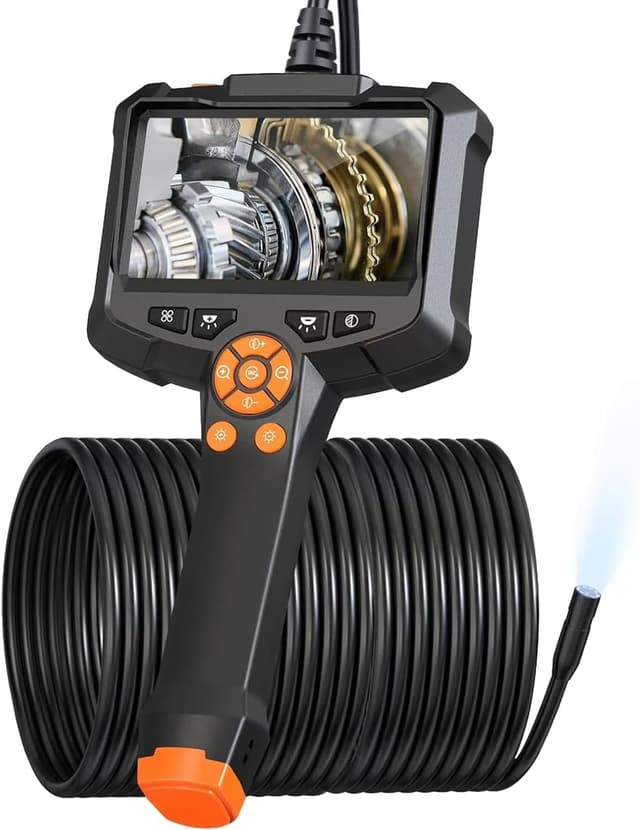 Detalle de AOPICK 4.3-inch IPS Borescope with 8 LEDs, 8mm IP67 Waterproof Endoscope and 20M Semi-Rigid Cable