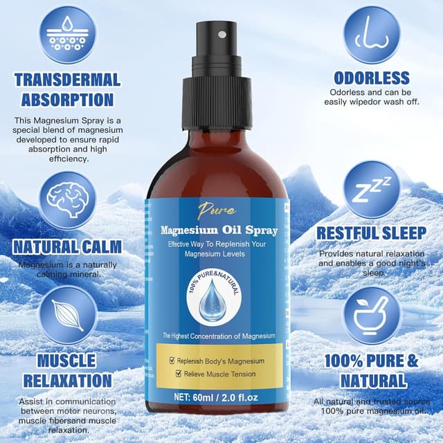 Thumbnail 3 de Pure Magnesium Oil Spray 60ml Glass Bottle