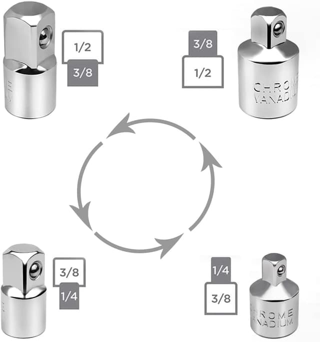 Thumbnail 1 de Set adattatori bussola 4 pezzi 1/2–3/8