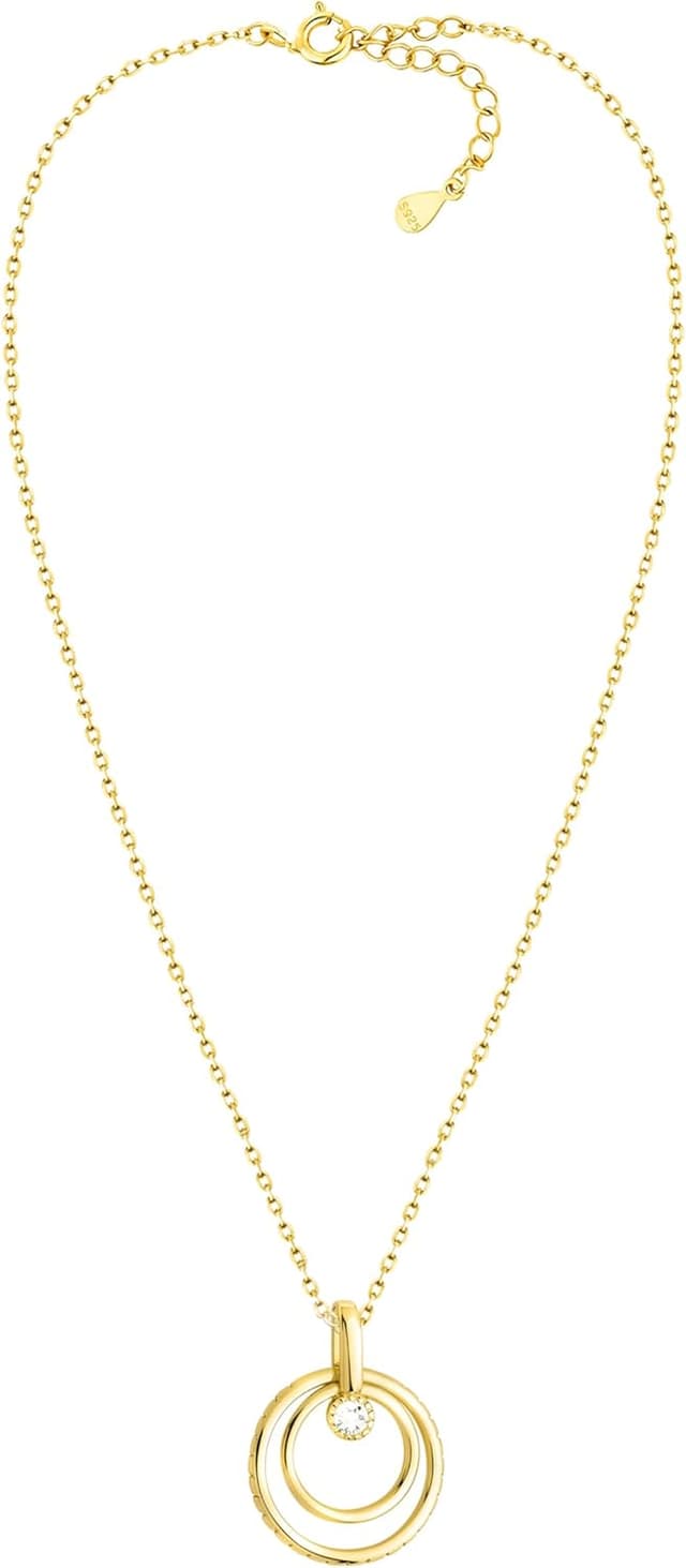 Detalle de Sofia Milani Damen-Halskette aus 925 Silber mit Zirkonia, Kreise-Anhänger