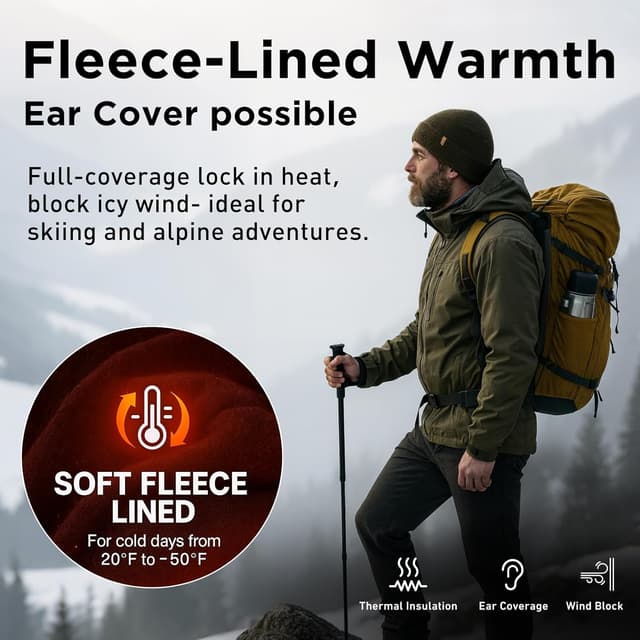 Thumbnail 2 de TOP-EX PolarWool Oversized Merino Wool Beanie 3 Sizes