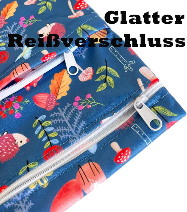 Detalle de TRASUN Wetbag Kindergarten Nasstasche – wasserdichtes 2er-Set für nasse & trockene Wickel-/Schwimmsachen