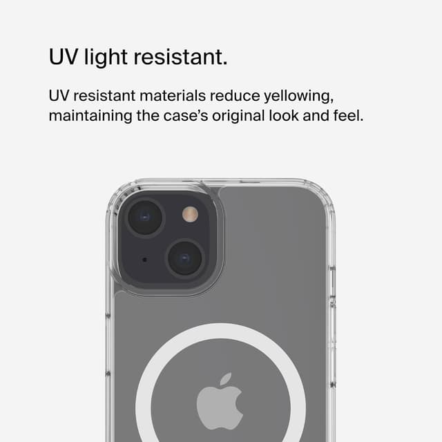 Detalle 2 de Belkin Custodia per iPhone 14 con MagSafe, trasparente e con bordi rialzati per la fotocamera