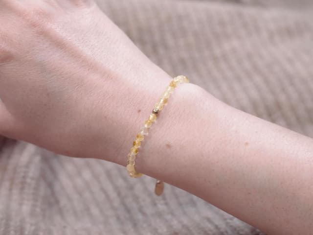 Detalle 2 de BERGERLIN Echtes Citrin Perlenarmband 17–21cm