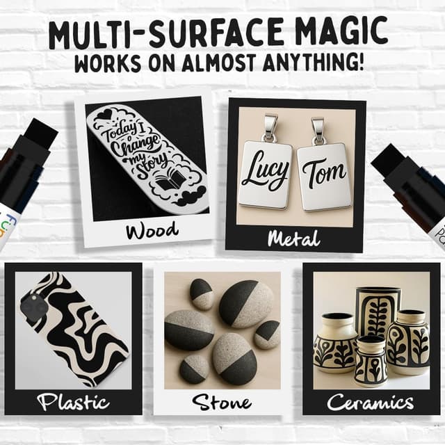 Detalle de Funcils 15mm Jumbo Ölbasiert Lackmarker Schwarz