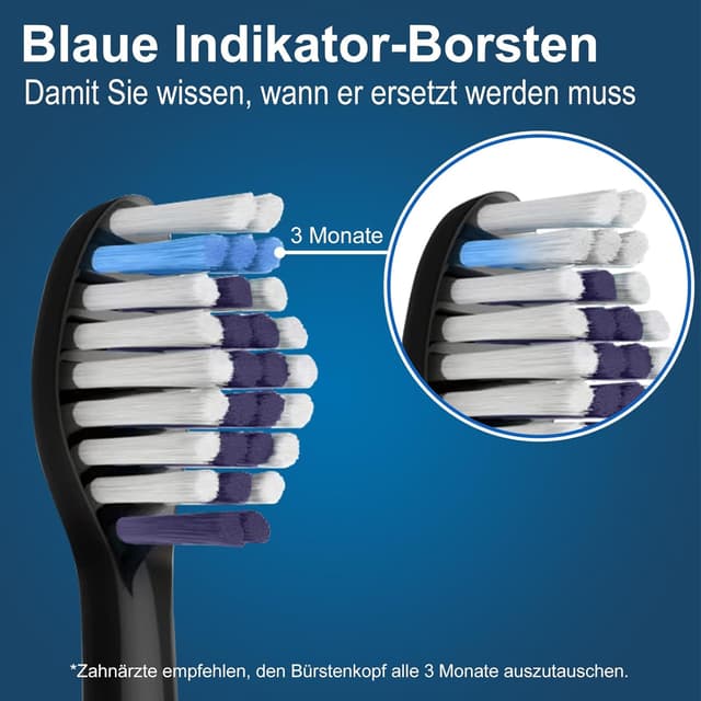 Detalle de Sdiveson 16 Whitening Clean Ersatzbürsten für Philips Sonicare (Snap-in) – 8 weiße & 8 schwarze Bürstenköpfe