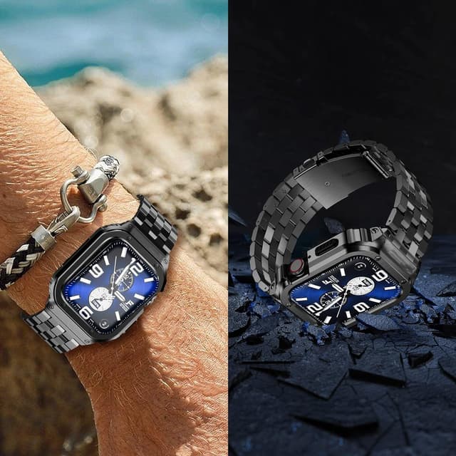 Detalle de SUPLINK Stainless Steel Case with Strap for Apple Watch (Ultra 3/2/1, SE 3/2/1 & Series 11–1, 49mm–38mm)