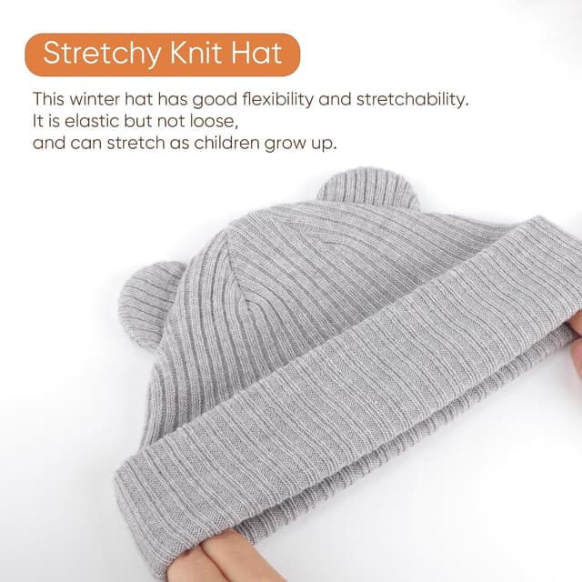 Thumbnail 5 de DRESHOW Toddler Beanie with Bear Ears 0–24 months