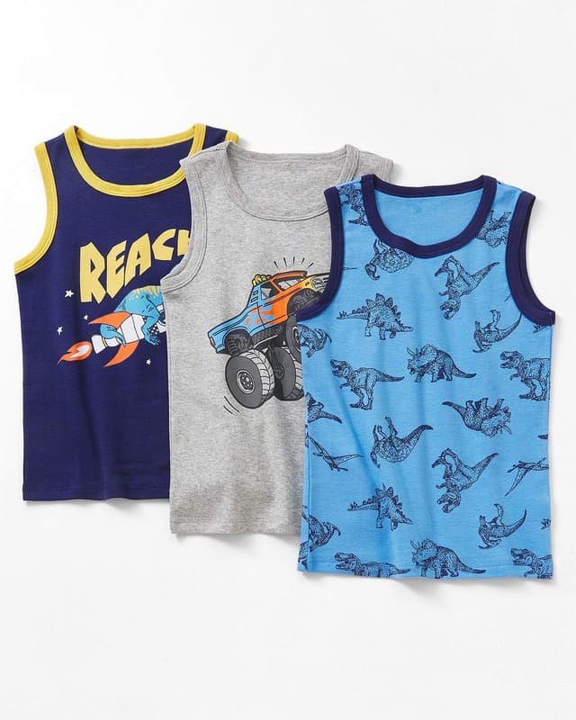 Detalle 2 de Adorel Débardeur Dinosaure Garçon Lot de 3