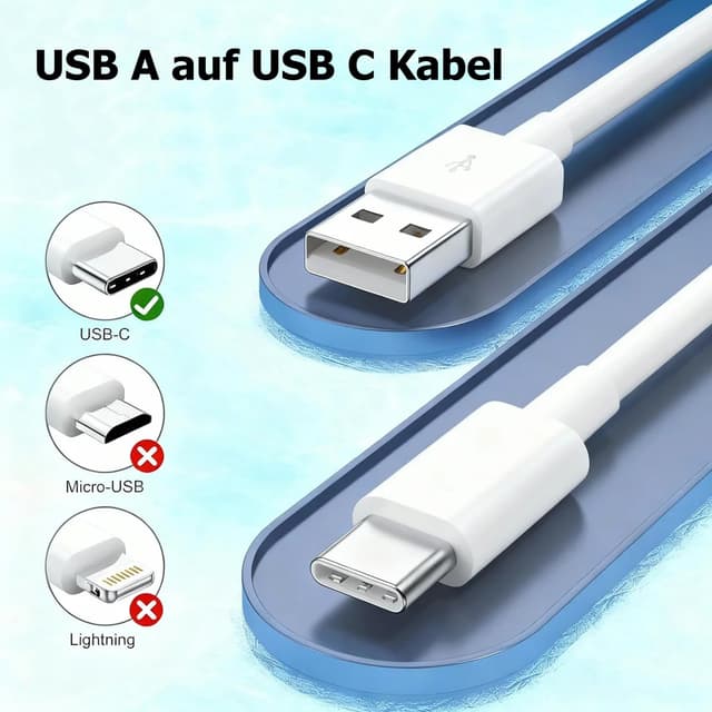 Detalle 2 de USB-A auf USB-C Ladekabel 1 m für tragbare Bluetooth-Lautsprecher (z. B. Sony LinkBuds, SRS-XG300 & Co.) – weiß