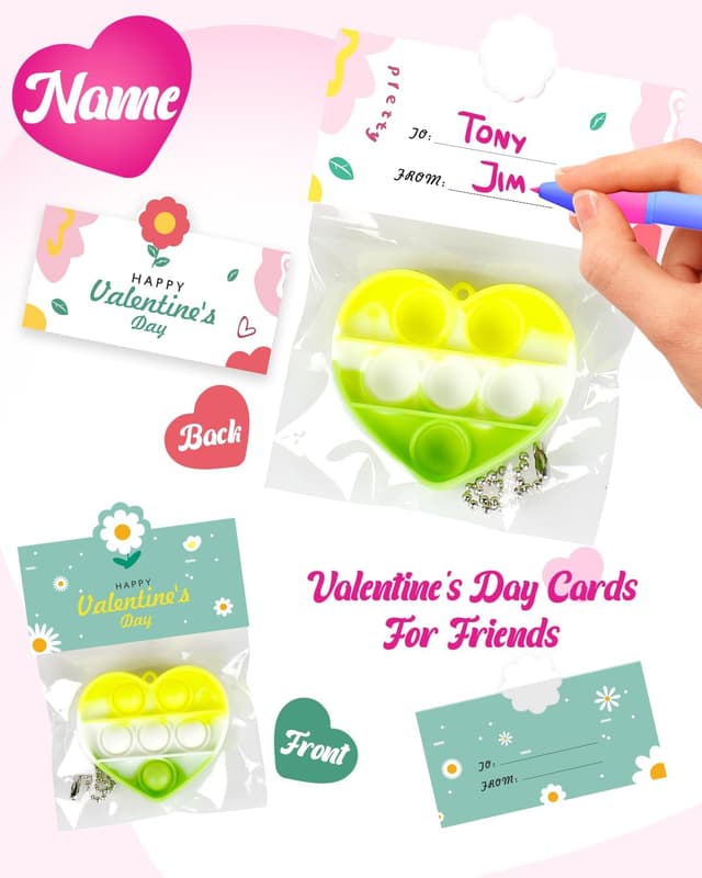 Detalle de Jinsome Heart-Shaped Pop Fidget Toys 32 pack