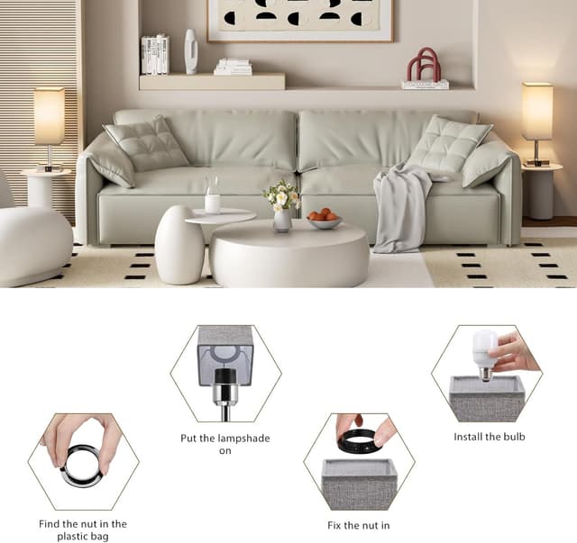 Thumbnail 6 de Aooshine Touch Bedside Lamps Set of 2