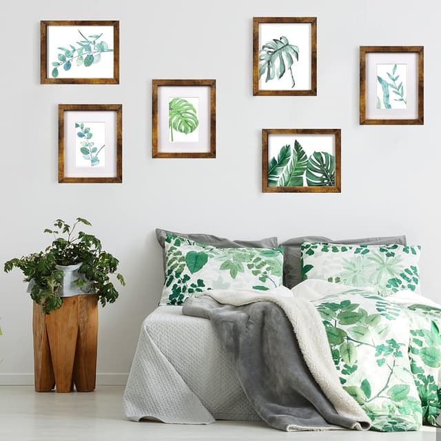 Detalle de SESEAT 8x10 Picture Frame (Brown), Set of 6 for 5x7 With Mat or 8x10 Without Mat