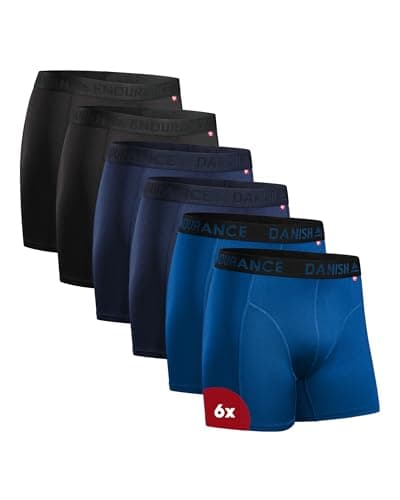 Detalle de DANISH ENDURANCE Calzoncillos bóxer deportivos para hombre (pack de 6) – ajuste ajustado y transpirable