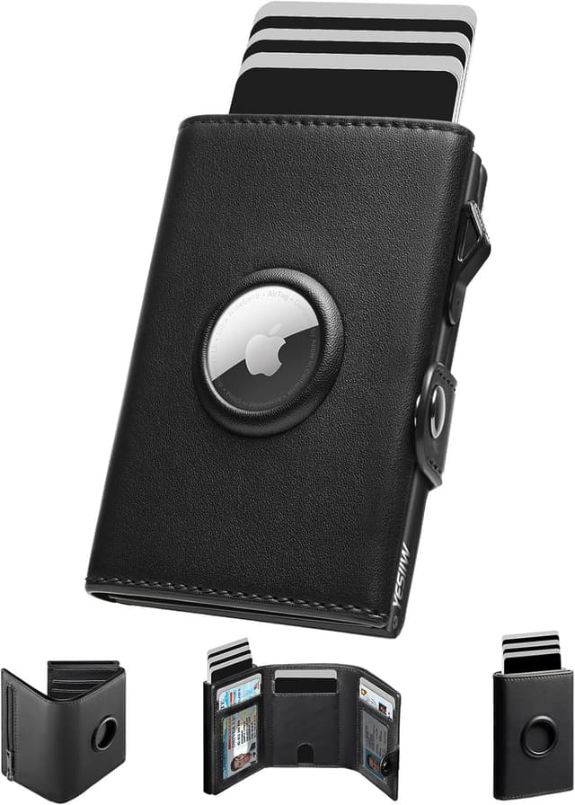 Imagen de YESIIW Airtag Porte Carte Slim RFID Noir en OfertitasTOP