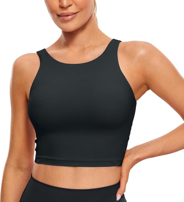 Detalle 2 de CRZ YOGA Butterluxe col haut avec soutien-gorge intégré — haut court pour sports à faible impact