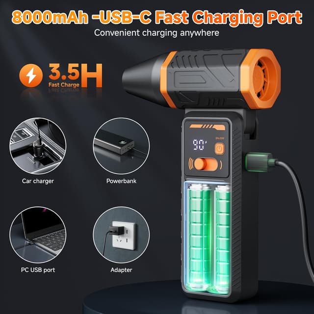 Detalle 2 de Laotiee H28 cordless air duster 130000RPM