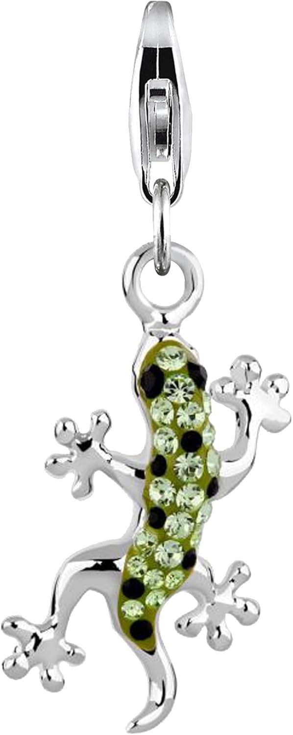 Detalle 2 de Nenalina Gekko Karabiner Charm-Anhänger aus 925er Sterling Silber für Bettelarmbänder