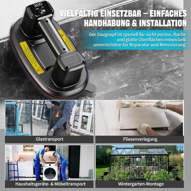 Thumbnail 6 de JUYLTOOL 2er-Set 26cm Akku Saugheber 300 kg đź›