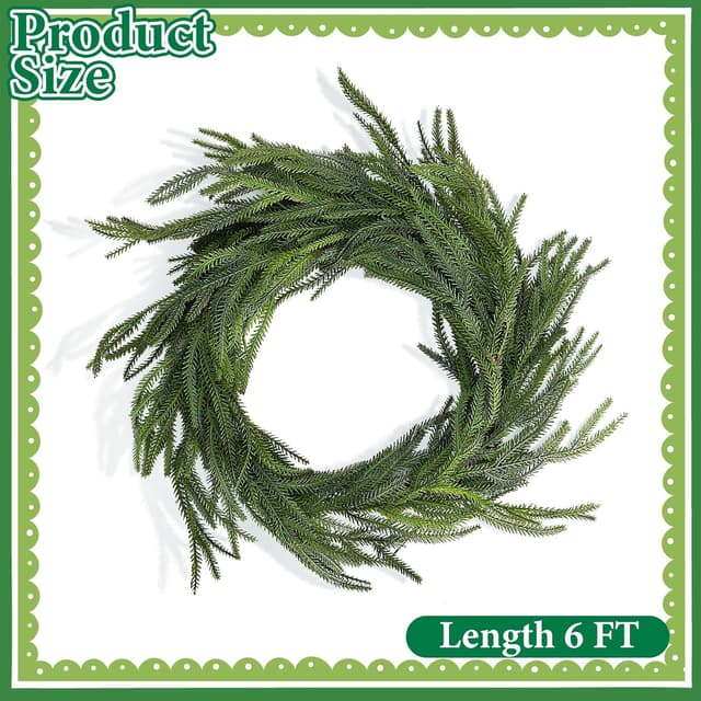 Detalle 2 de 6 Ft Norfolk Pine Garland for Christmas ๐