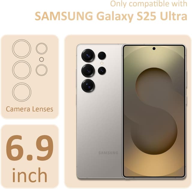 Detalle de CAROKI Clear Case for Samsung S25 Ultra – slim, shockproof clear TPU & polycarbonate cover with small daisy design