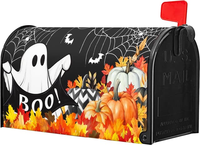 Thumbnail 2 de Kawani Halloween Ghost Pumpkin Mailbox Cover 21x18 in
