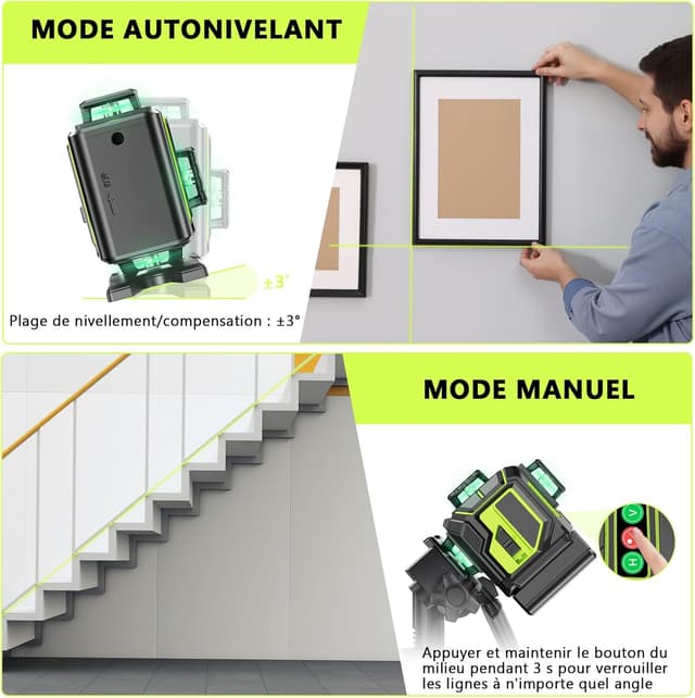 Thumbnail 1 de Nivel láser 4D 360° 16 líneas con trípode