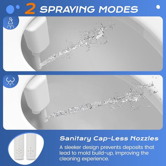 Detalle de SAMODRA Ultra-Slim Cold Water Bidet “Classic 7.0” non-electric dual nozzle toilet seat attachment