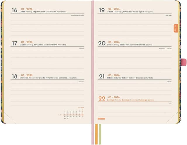 Detalle 2 de Finocam Agenda 2026 Semana Vista Horizontal