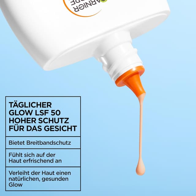 Detalle de Garnier Ambre Solaire Super UV UV-Water-Fluid LSF 50 für das Gesicht – getönte Sonnencreme, Dry-Touch, 40 ml