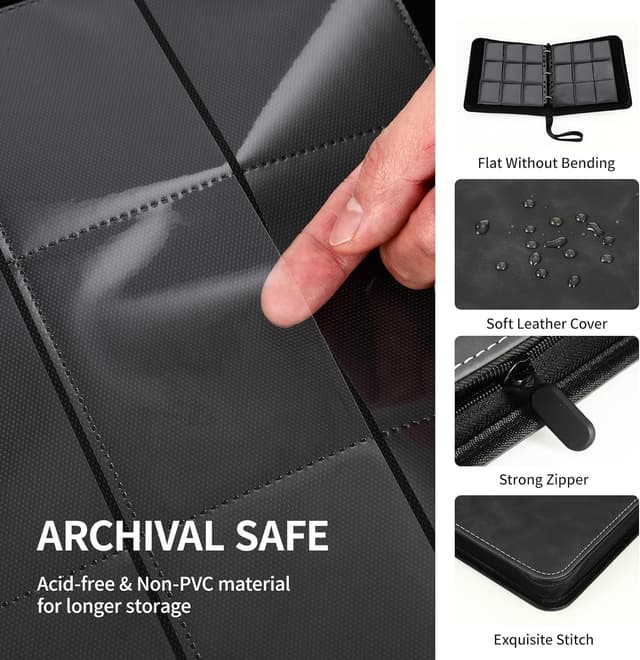 Detalle 2 de Raccoglitore Carte Pokémon con 50 pagine doppia faccia e capacità fino a 900 carte (album in pelle PU impermeabile)