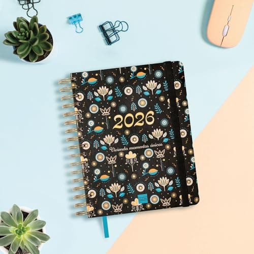 Detalle de Finocam Agenda Vitae 16 meses 2025–2026 negra 📒