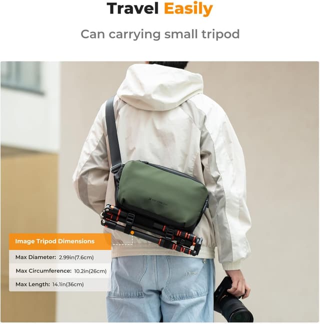 Thumbnail 4 de K&F CONCEPT 2-in-1 Sling Bag 1 for DSLR camera