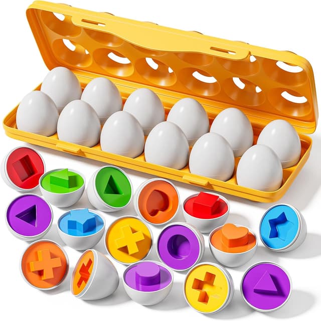 Detalle de JUKUDAHU Matched Eggs Toddler Toys: Shape & Color Sorting Eggs for Ages 1–4