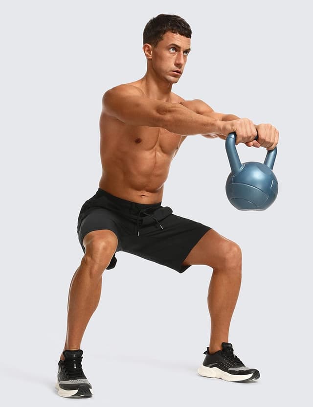 Detalle de CRZ YOGA Uomo pantaloncini sportivi da corsa ad asciugatura rapida, 23 cm – Nero S