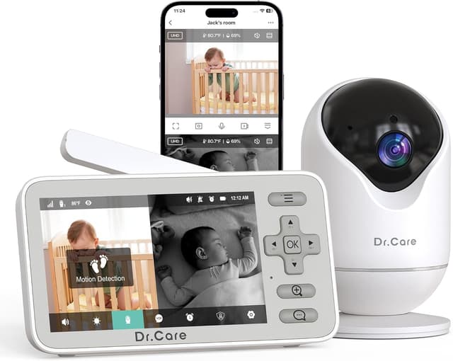 Detalle de Dr.Care VistaView Lite Smart WiFi Baby Monitor (4” 720P split screen, 1080P camera, app control)
