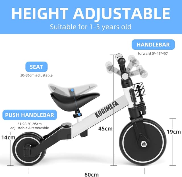 Detalle de KORIMEFA 4 in 1 triciclo 1-3 anni