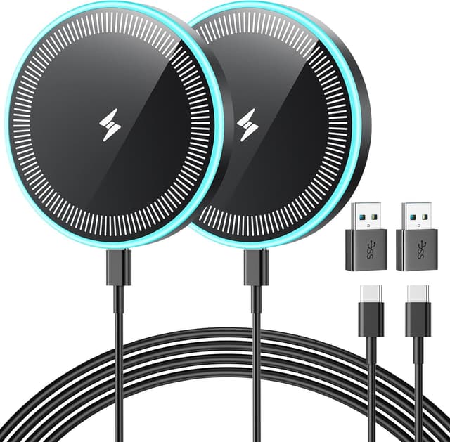 Detalle de Wireless Charger 2Pack 6FT Samsung Magnetic Wireless Charger Fast Charging Pad (15W)