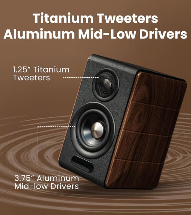 Detalle 2 de Edifier S880DB MKII Hi-Fi Bookshelf Speakers (88W) with LDAC BT5.3, Studio Monitor 2.0