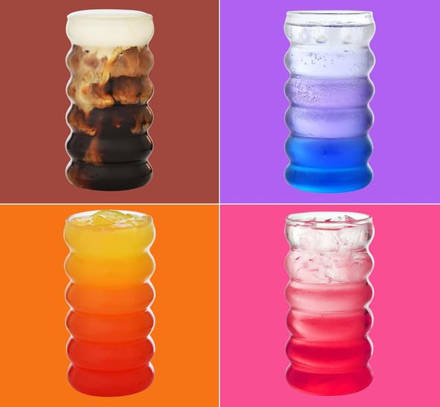 Thumbnail 3 de ALINK gerippte Trinkgläser Set 473 ml