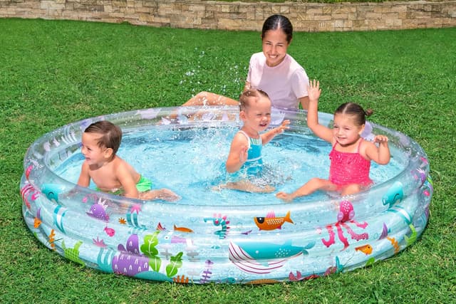 Detalle de Bestway pataugeoire gonflable pour enfants Trois Anneaux Deep Dive (183 x 183 x 33 cm) multicolore