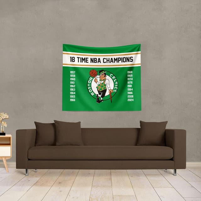Detalle de Northwest 2024 NBA Champions Boston Celtics Printed Wall Hanging Tapestry (34 x 40 in)