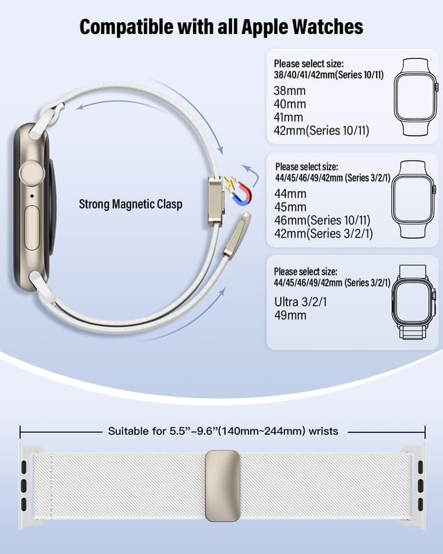 Detalle de Magnetic elastic nylon Apple Watch strap