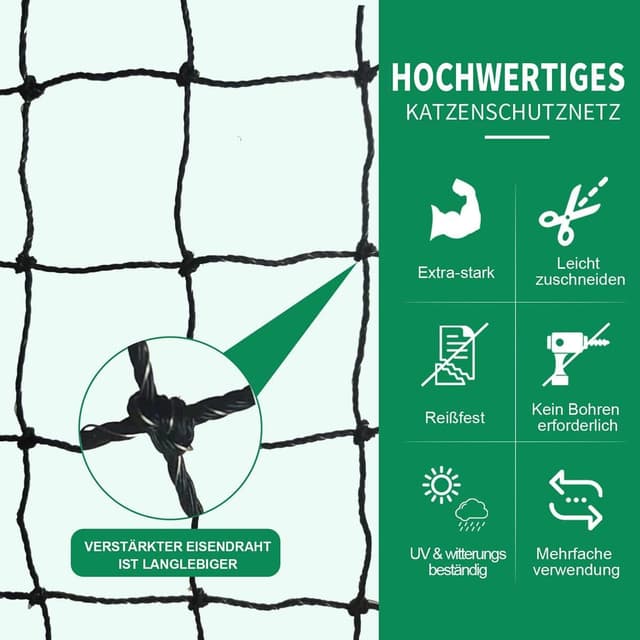 Thumbnail 3 de Tatamiyya Katzennetz 6x3m für Balkon