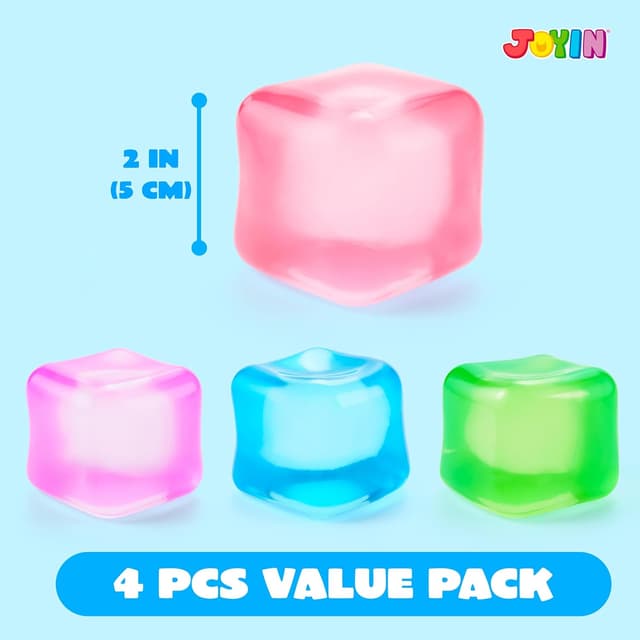 Detalle de JOYIN 4-Pack Squishy Stress Cubes (2-Inch) — Slow-Rising Sensory Fidget Toys
