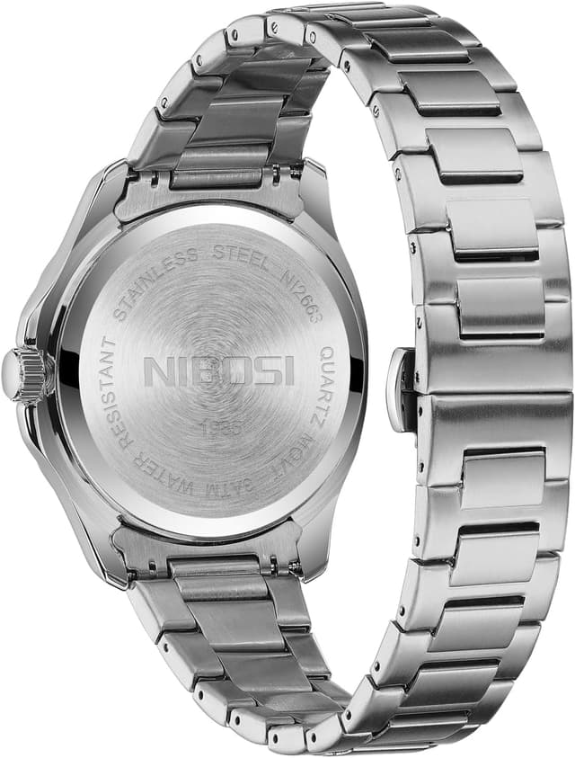 Detalle de NIBOSI 2653 orologio da uomo analogico al quarzo impermeabile con datario